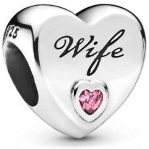 PANDORa wife's Heart Love Bead Pink S925